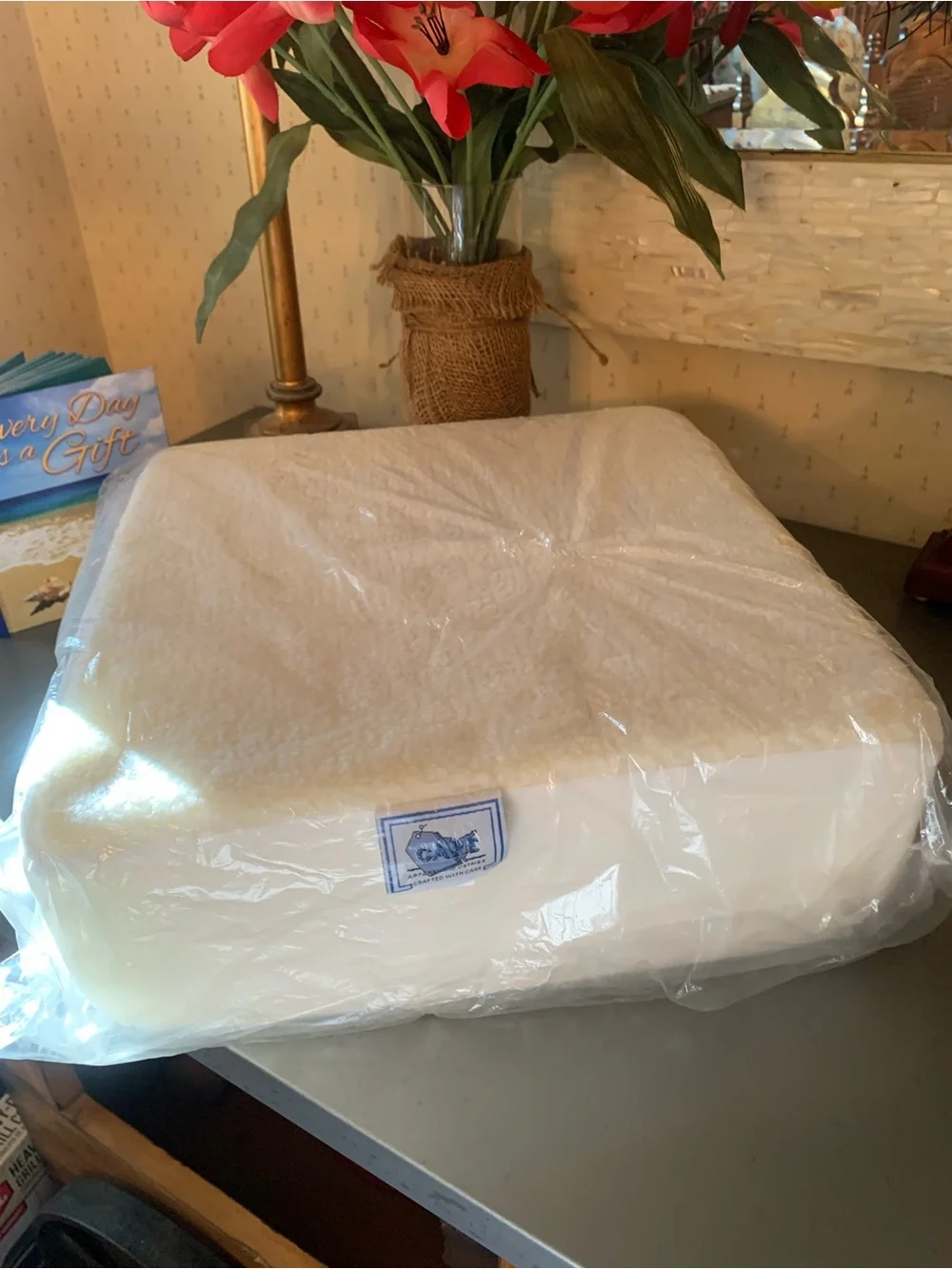 Care Apparel, NEW easy rise cushion, standard chair size 14x14x5 inch diameter.